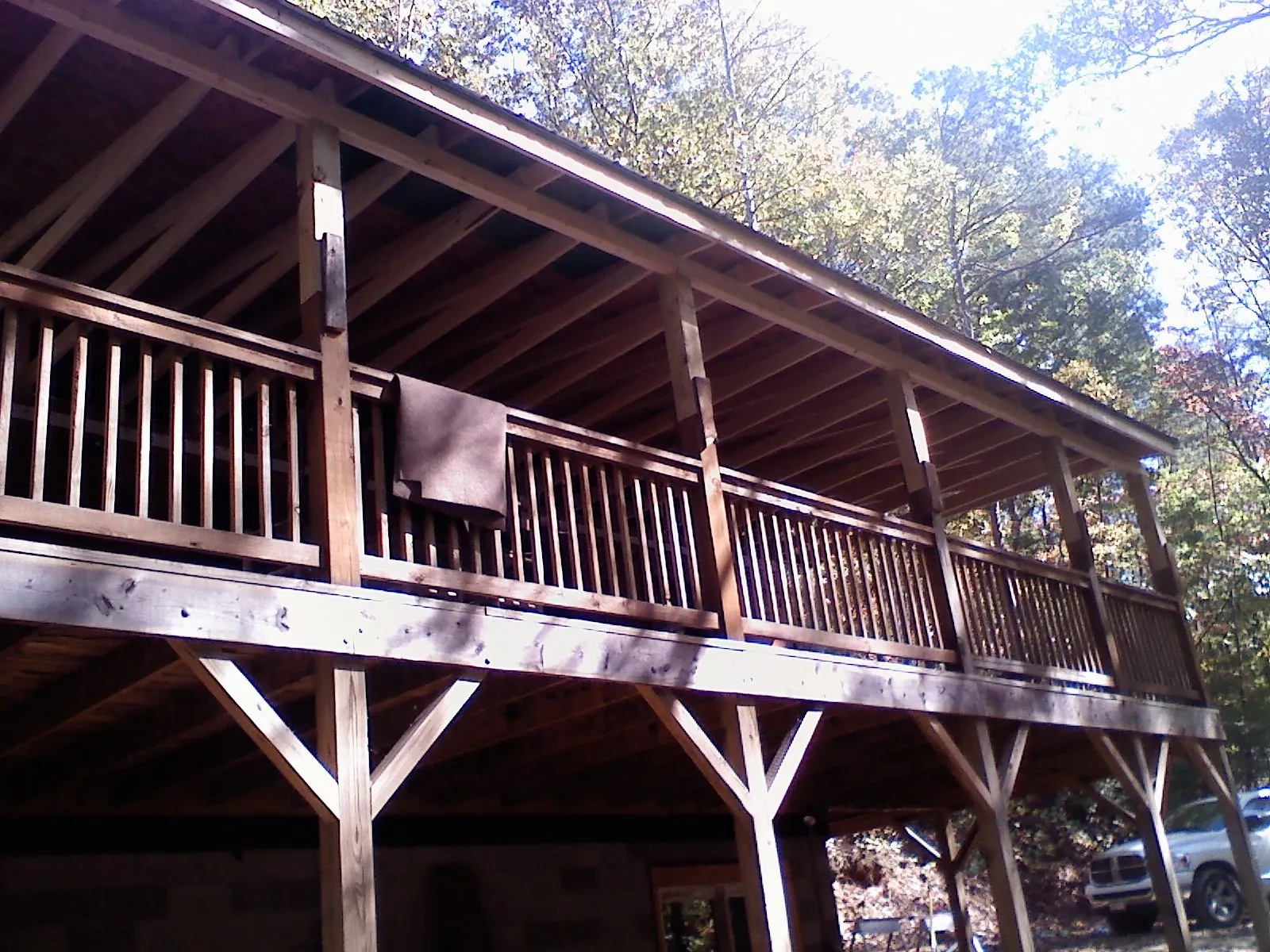 Timber framing under a new elevated porch and deck — Roof Leak Repair in Clarence by Roofing Brothers